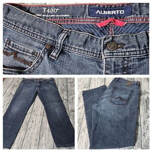 Alberto Jeans Mens 34x31 Stretch Comfort Fit Luxury T400‎ Designer Denim